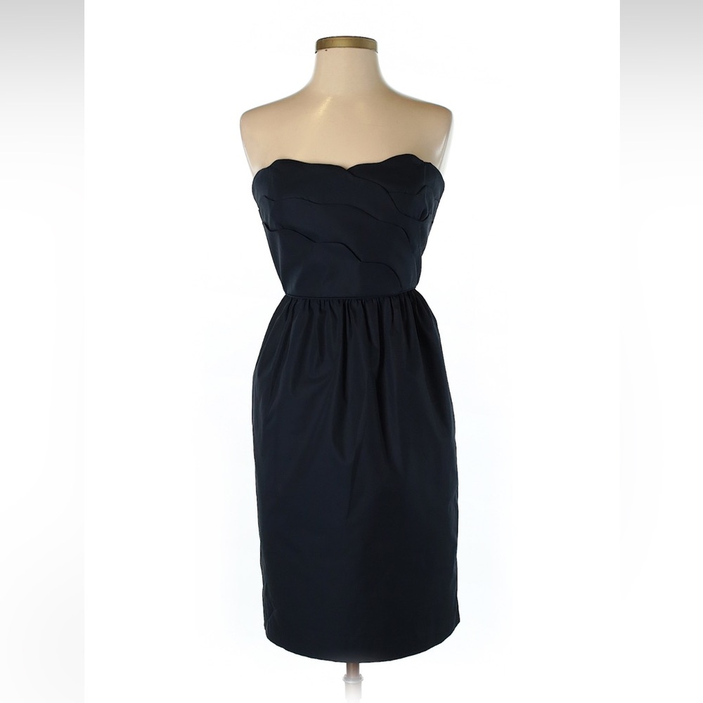 J. Crew Collection Samantha Dress in Navy Taffeta